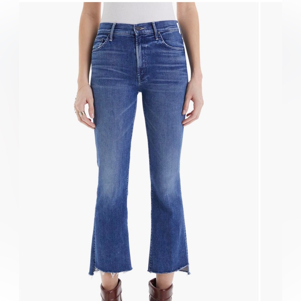 MOTHER Cropped Jeans in Deep Blue